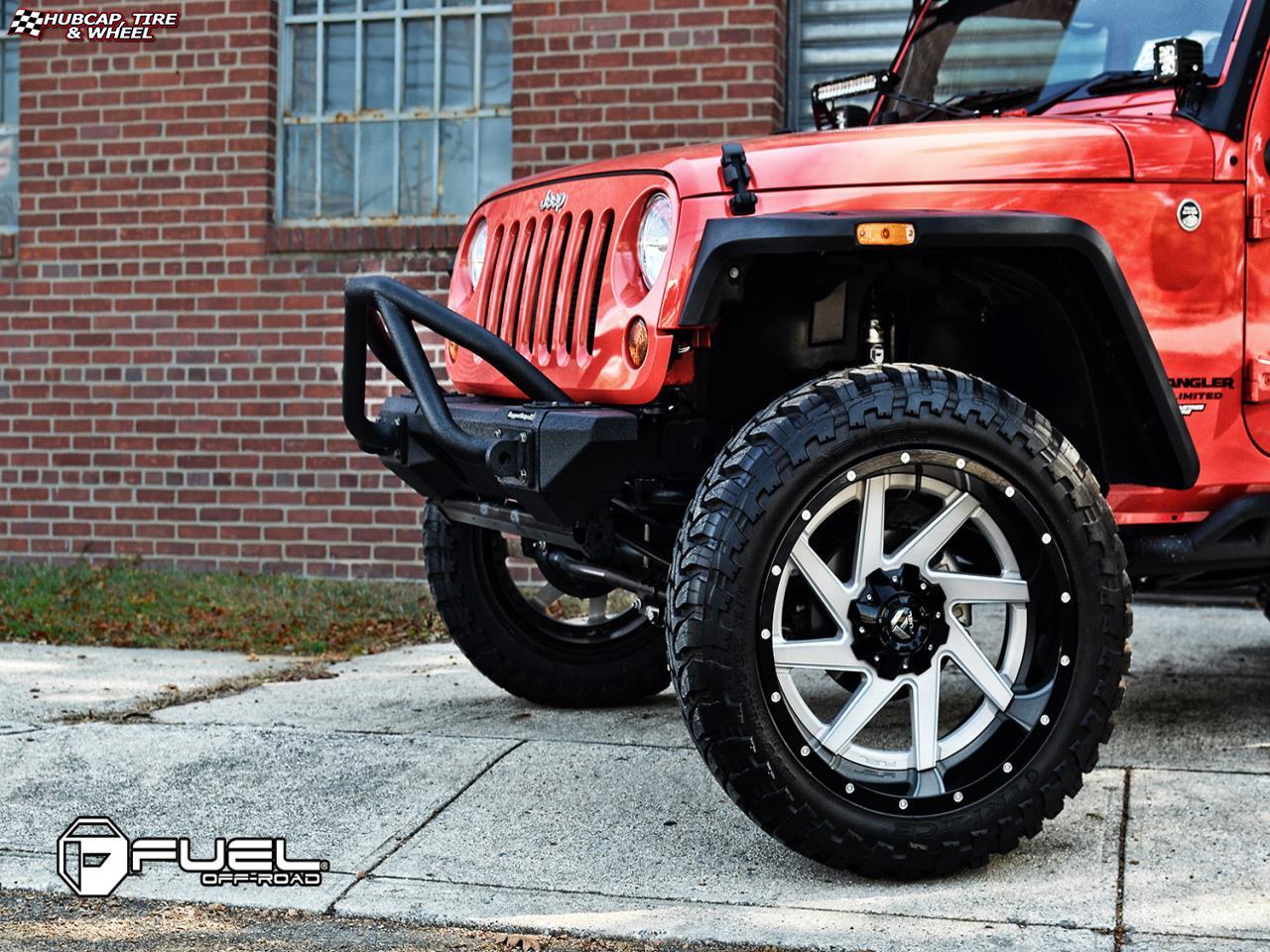 vehicle gallery/jeep wrangler fuel renegade d263 0X0 Chrome center, gloss black outer wheels and rims
