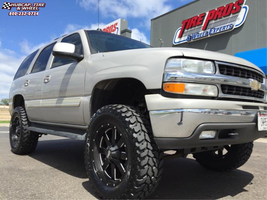 vehicle gallery/chevrolet tahoe moto metal mo962  Satin Black & Milled wheels and rims