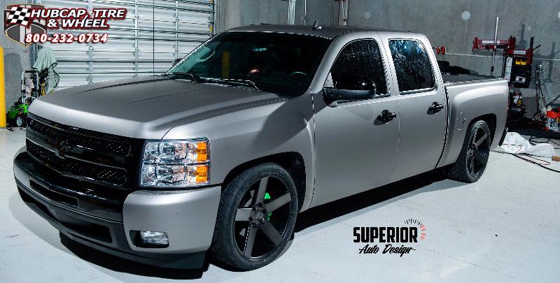 vehicle gallery/chevrolet silverado 1500 dub baller s116 22X9.5  Black & Machined with Dark Tint wheels and rims