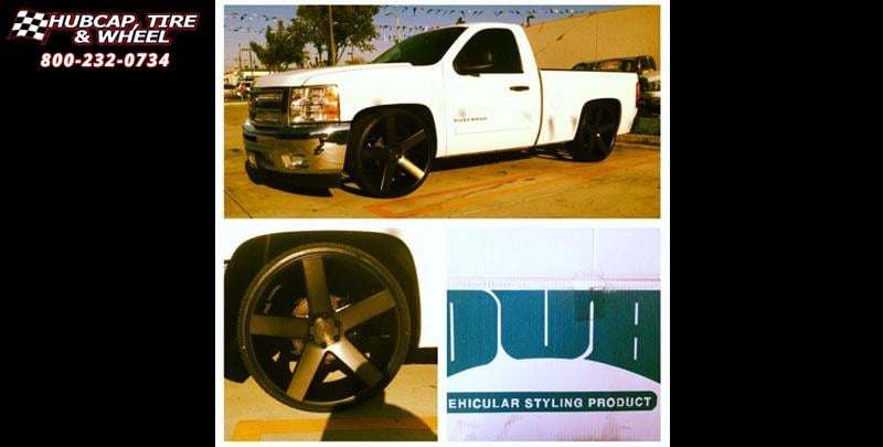 vehicle gallery/chevrolet silverado dub baller s116 26X10  Black & Machined with Dark Tint wheels and rims