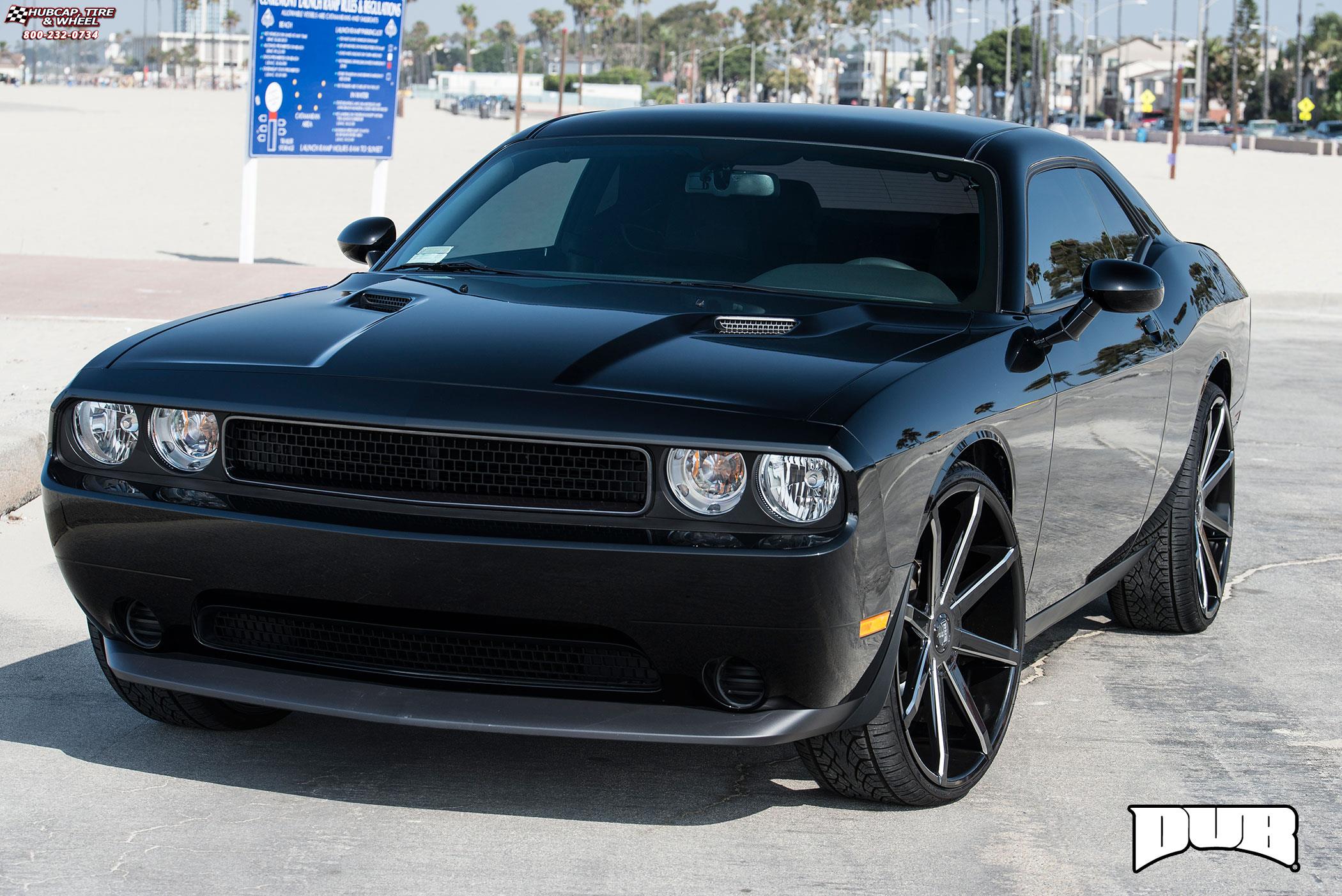 vehicle gallery/dodge challenger dub push s109  Gloss Black & Milled wheels and rims