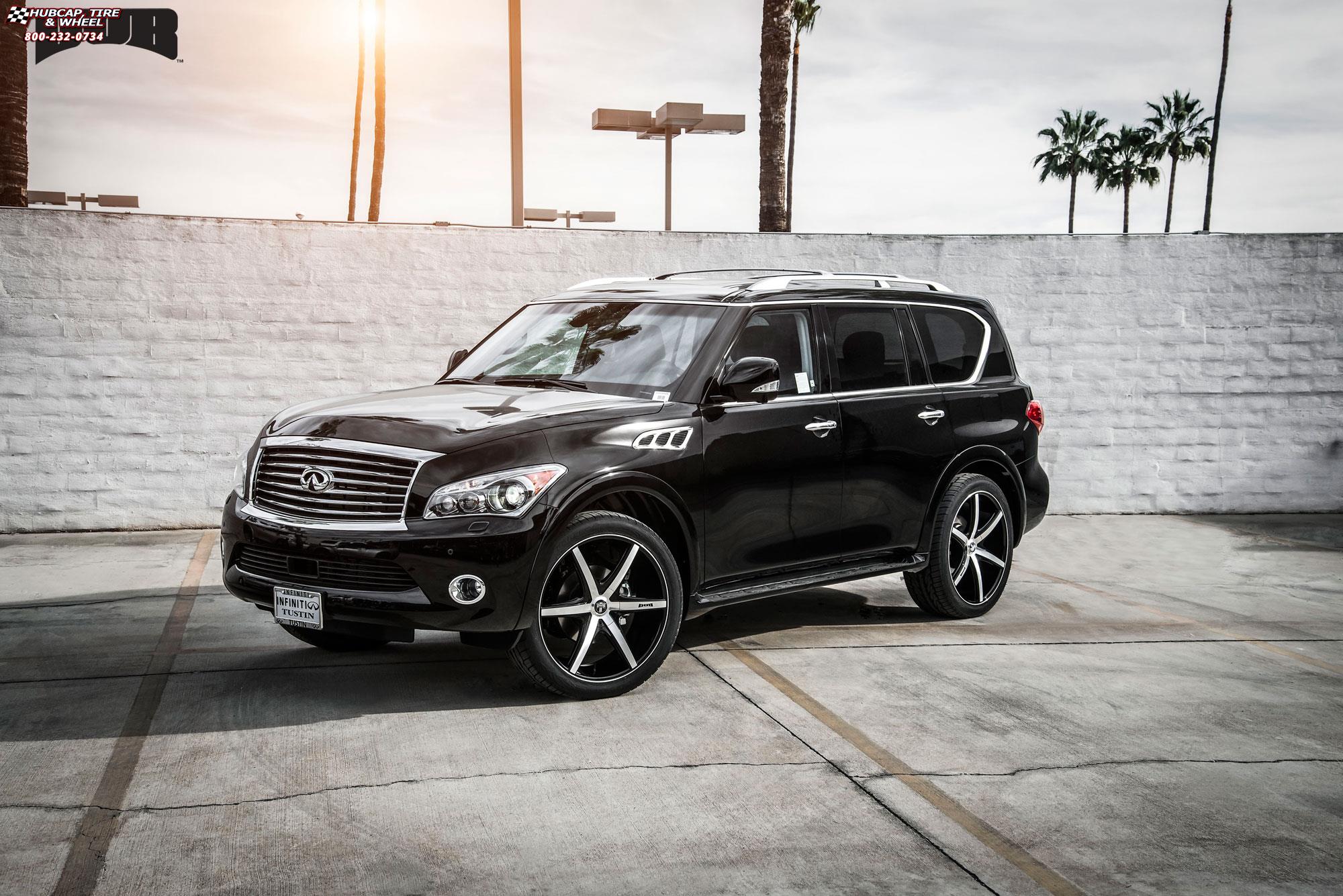 vehicle gallery/infiniti qx 56 dub rio 6 s113 24X9.5  Black & Machined wheels and rims