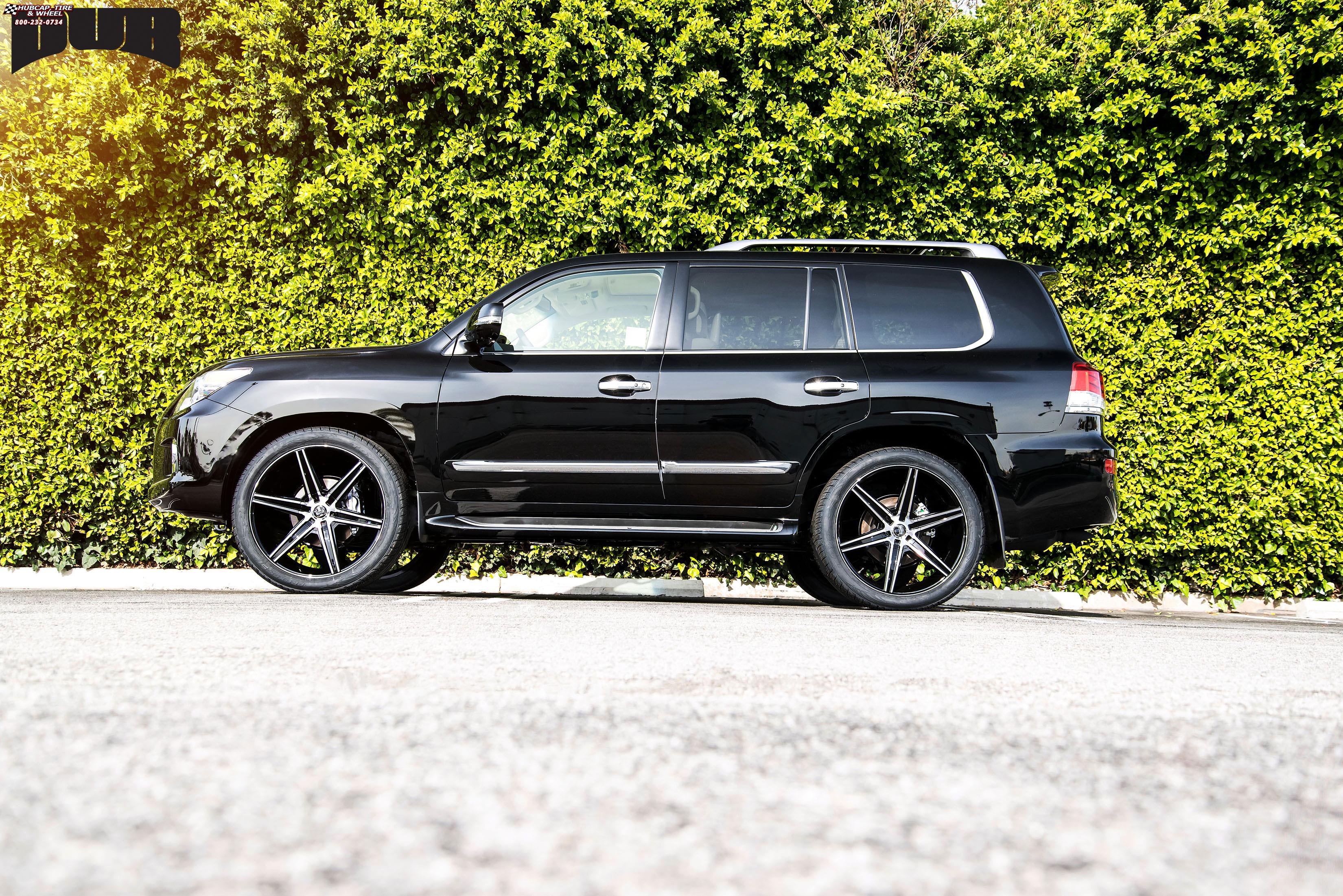 vehicle gallery/lexus lx570 dub indo s101 24X9.5  Black & Machined wheels and rims