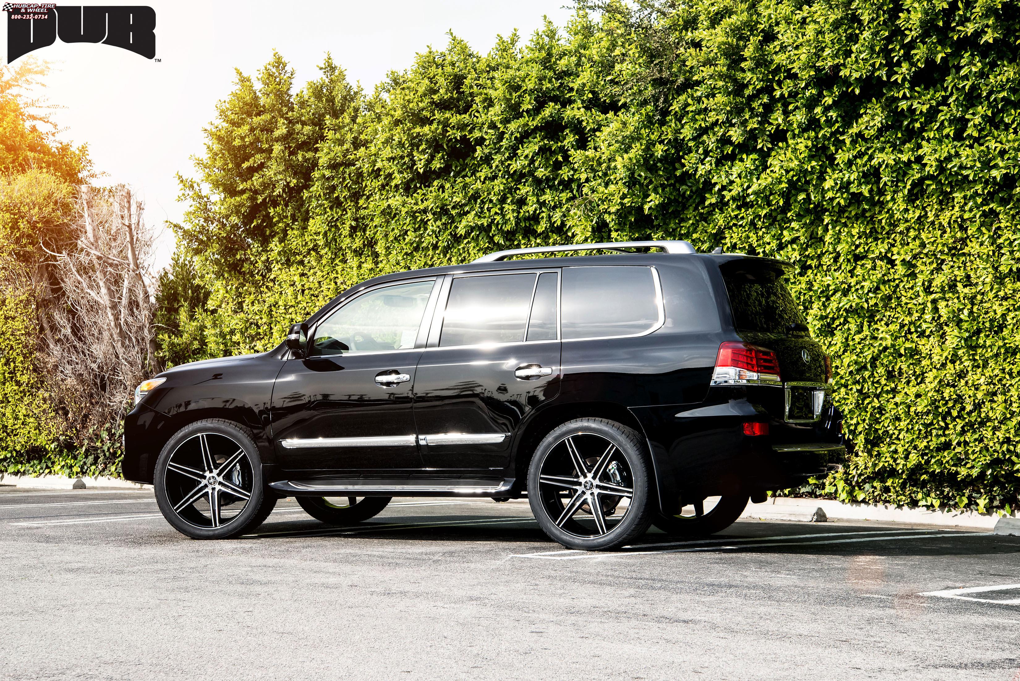 vehicle gallery/lexus lx570 dub indo s101 24X9.5  Black & Machined wheels and rims