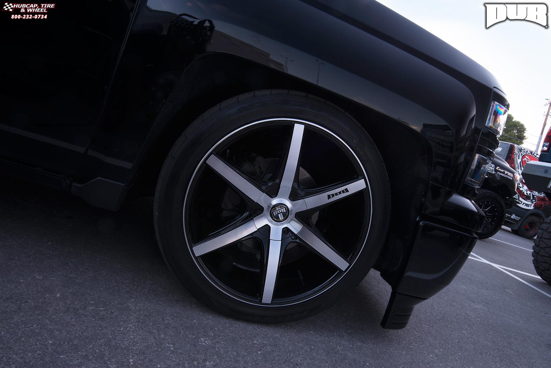 vehicle gallery/chevrolet silverado 1500 dub rio 6 s113 24X9.5  Black & Machined wheels and rims