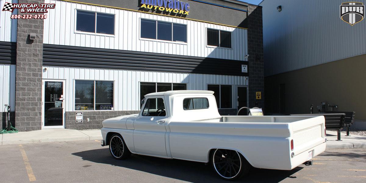 vehicle gallery/chevrolet c10 dub x 39 20X8.5  Matte Black | Polished Lip wheels and rims