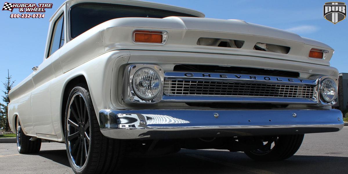 vehicle gallery/chevrolet c10 dub x 39 20X8.5  Matte Black | Polished Lip wheels and rims