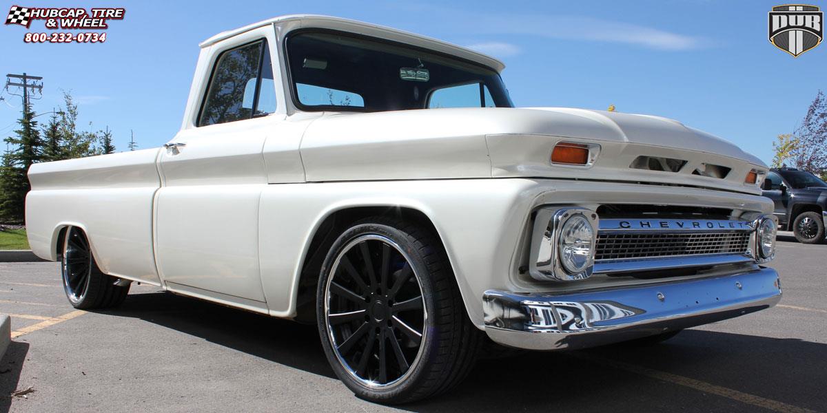 vehicle gallery/chevrolet c10 dub x 39 20X8.5  Matte Black | Polished Lip wheels and rims