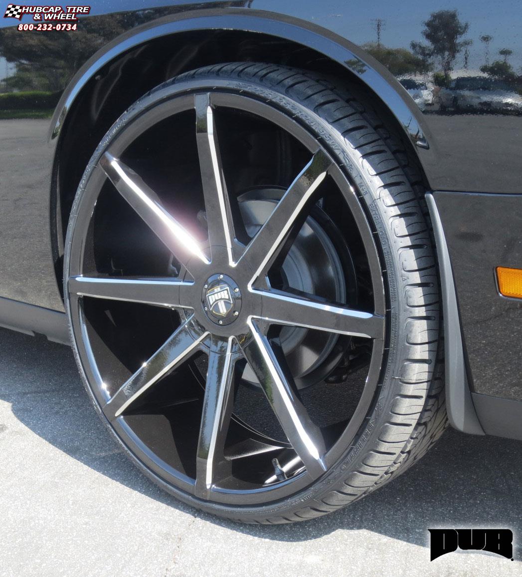 vehicle gallery/dodge challenger dub push s109 24X9.5  Gloss Black & Milled wheels and rims