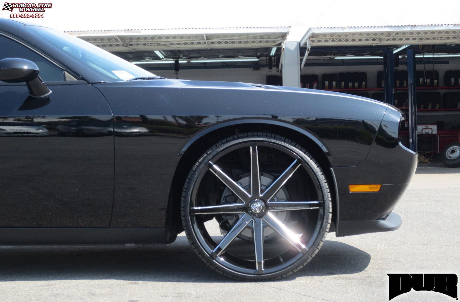 vehicle gallery/dodge challenger dub push s109 24X9.5  Gloss Black & Milled wheels and rims