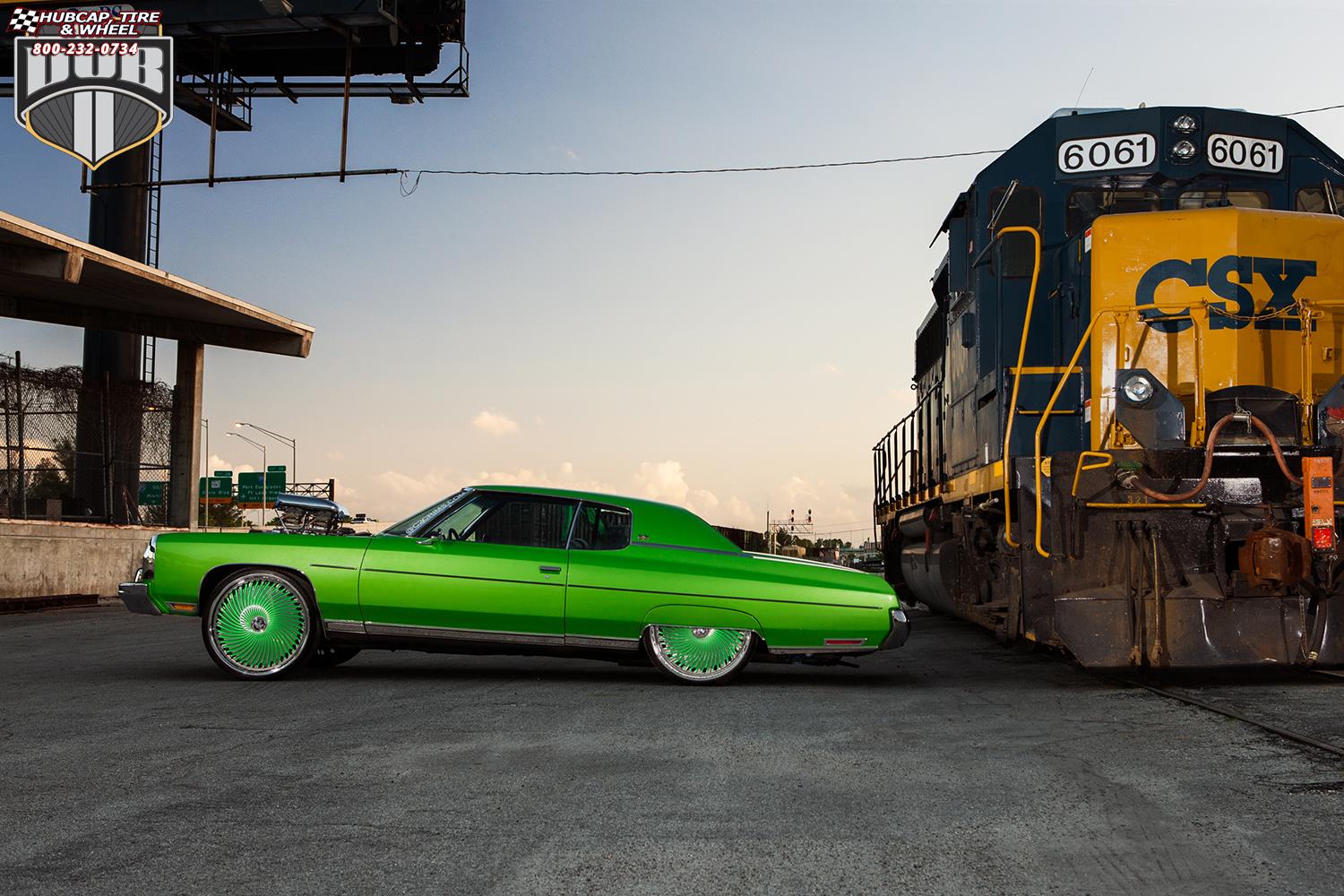 vehicle gallery/chevrolet caprice dub s713 diragio 26X9  Green w/ chrome accents wheels and rims