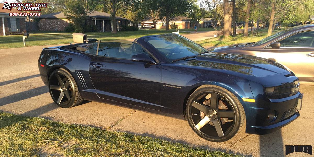 vehicle gallery/chevrolet camaro dub baller s116 22X9  Black & Machined with Dark Tint wheels and rims