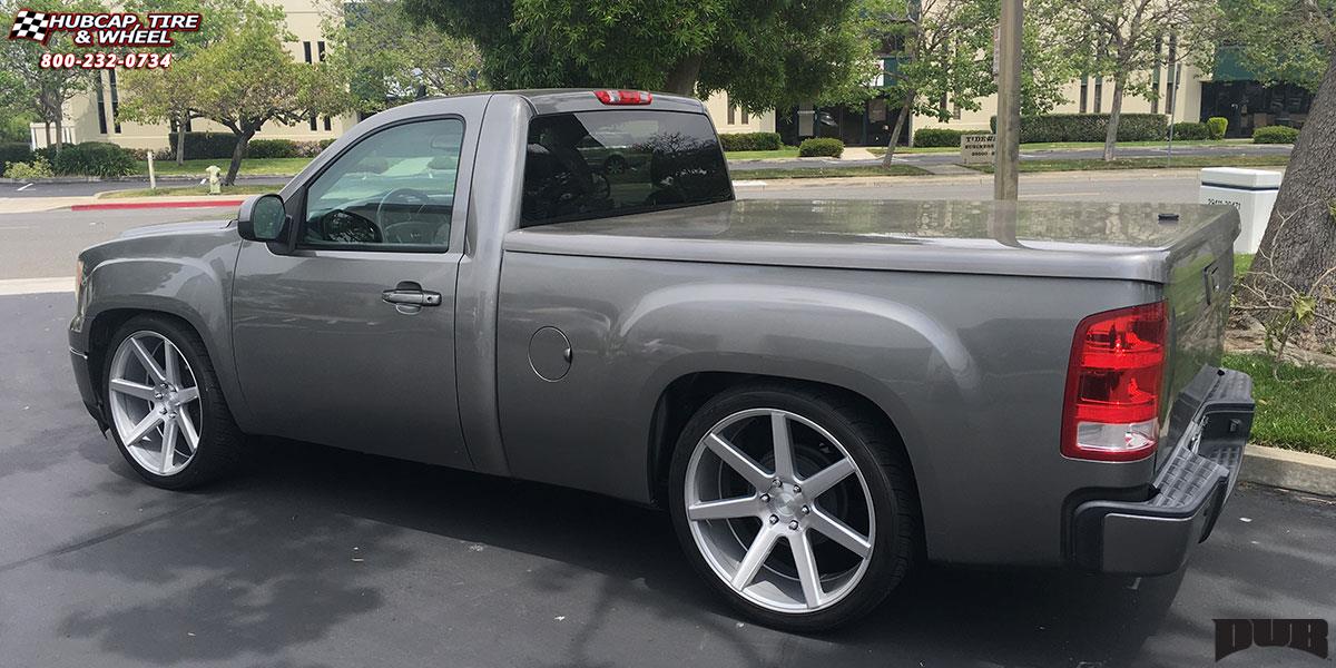 vehicle gallery/gmc sierra dub future s126 24X10  Brushed w/ Silver Windows wheels and rims