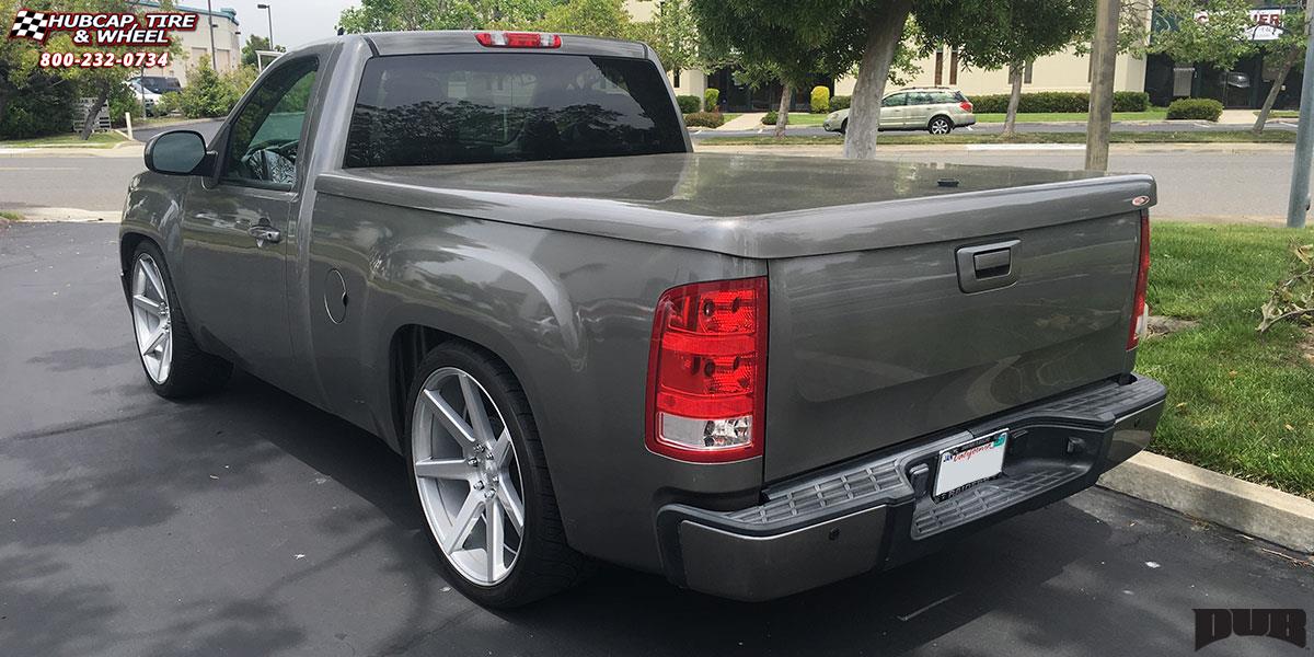 vehicle gallery/gmc sierra dub future s126 24X10  Brushed w/ Silver Windows wheels and rims