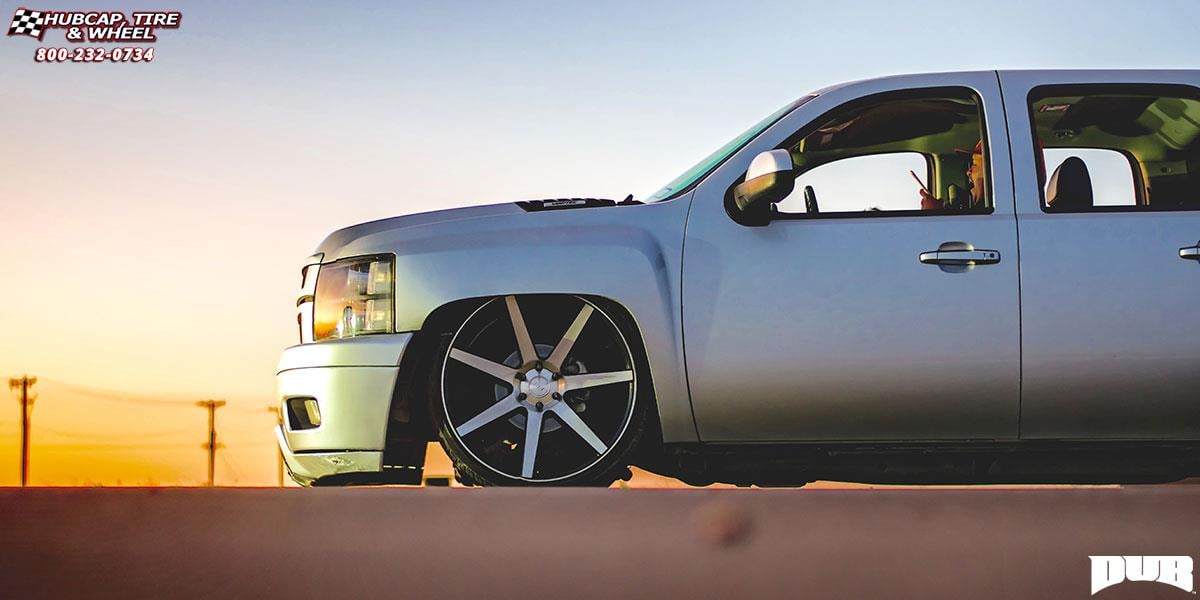 vehicle gallery/chevrolet silverado 1500 dub future s127 26X10  Black & Machined with Dark Tint wheels and rims