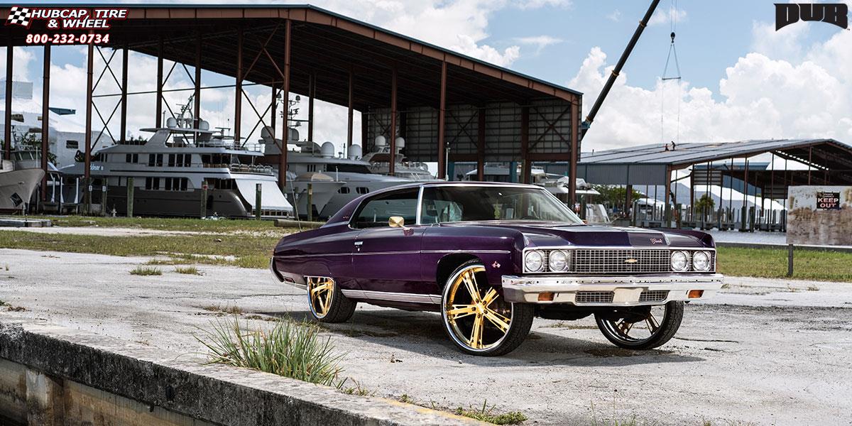 vehicle gallery/chevrolet caprice dub x83 malice 26X9  Brushed w/ hi-luster windows & gold tint, chrome wheels and rims