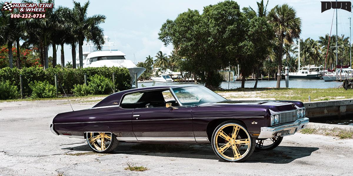 vehicle gallery/chevrolet caprice dub x83 malice 26X9  Brushed w/ hi-luster windows & gold tint, chrome wheels and rims
