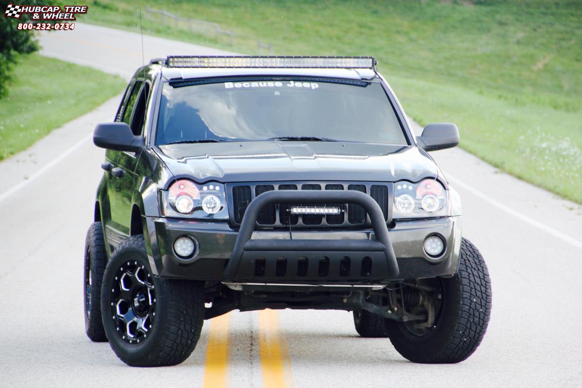 vehicle gallery/jeep cherokee xd series xd813 battalion 17x9  Gloss Black Milled wheels and rims