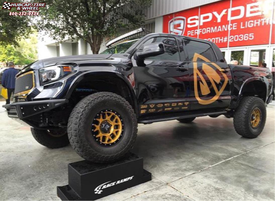 vehicle gallery/2014 toyota tundra xd series xd127 bully x  Satin Gold and Black Ring wheels and rims