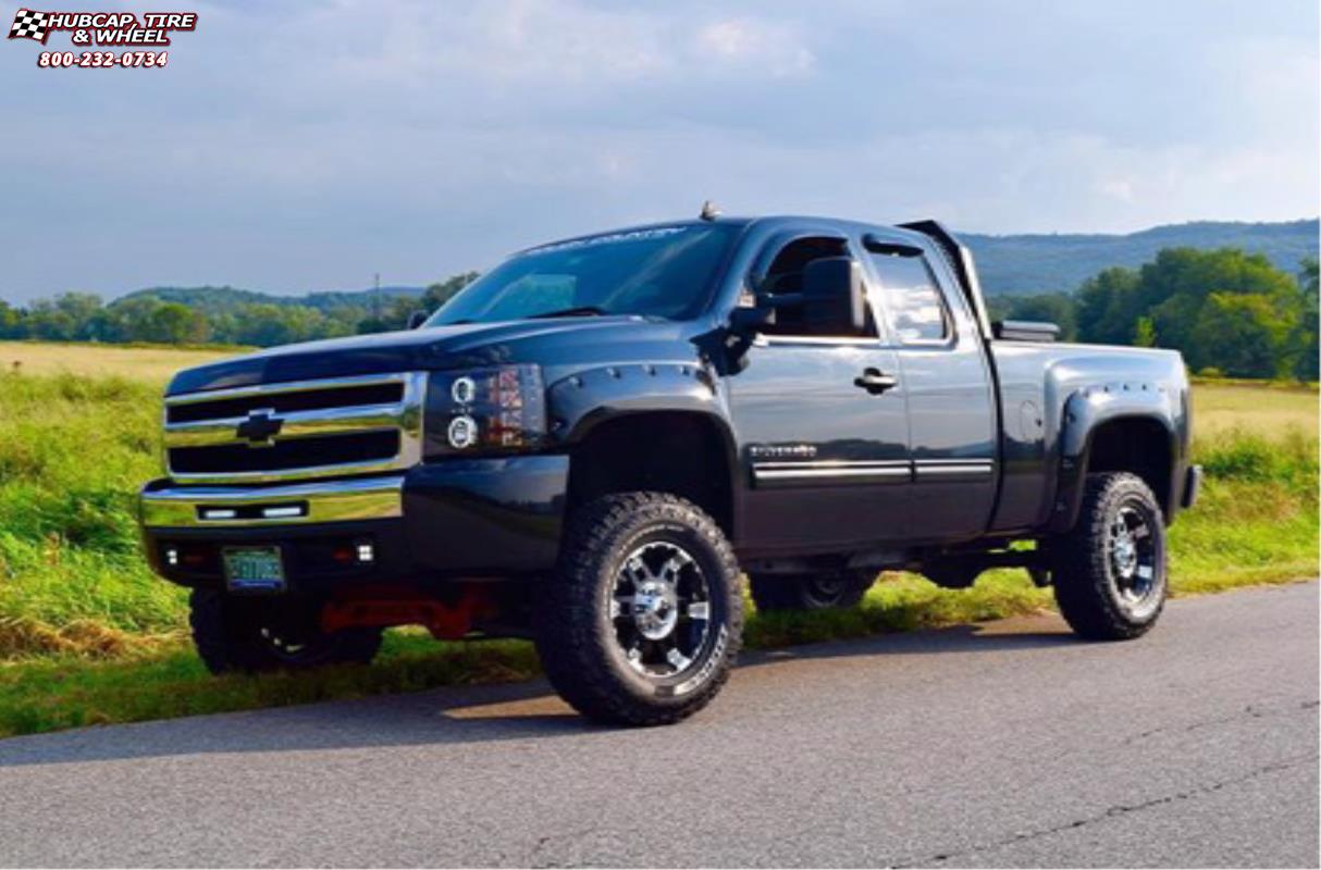 vehicle gallery/chevrolet silverado 1500 xd series xd797 spy x  Gloss Black Machined wheels and rims