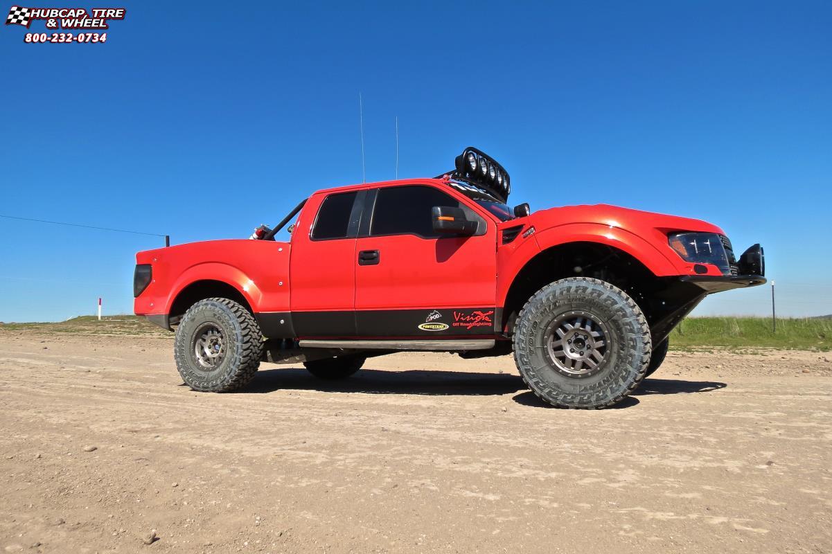 vehicle gallery/ford f 150 raptor xd series xd128 machete x  Satin Black wheels and rims