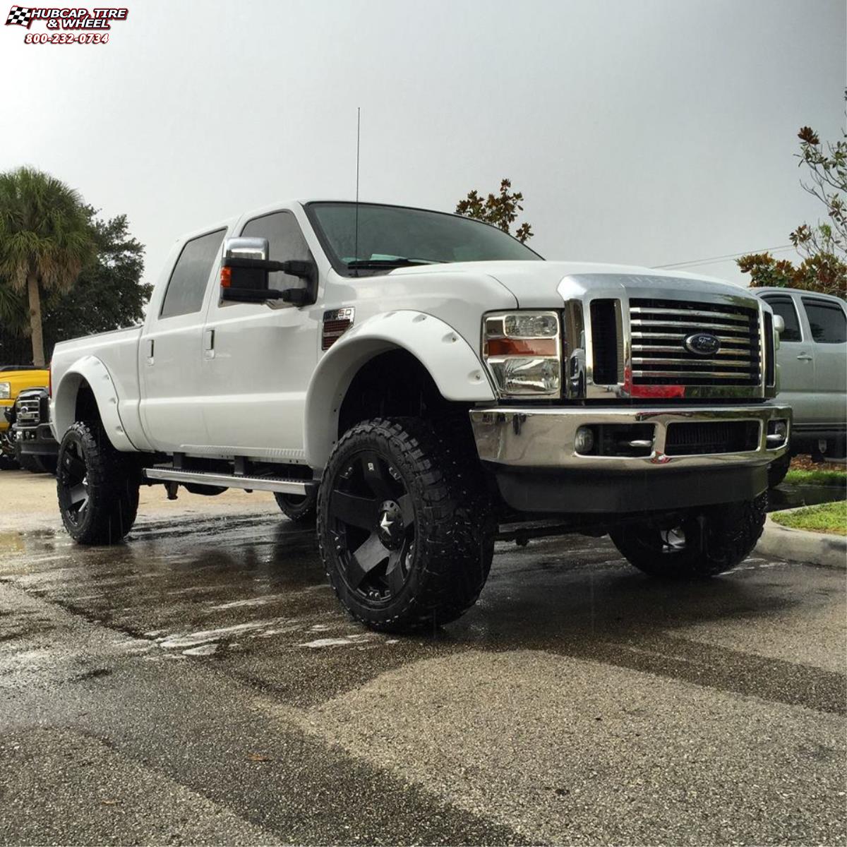 vehicle gallery/ford f 250 xd series xd775 rockstar x  Matte Black wheels and rims