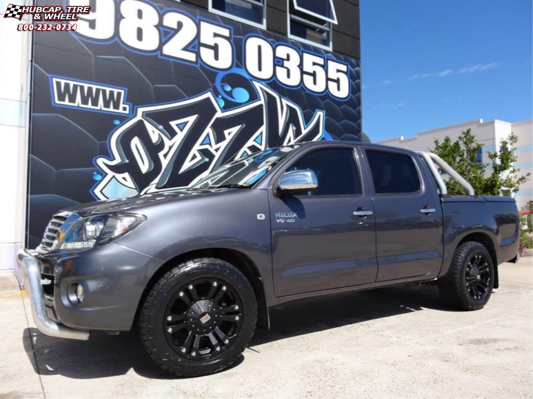 vehicle gallery/toyota hilux xd series xd778 monster x  Matte Black wheels and rims