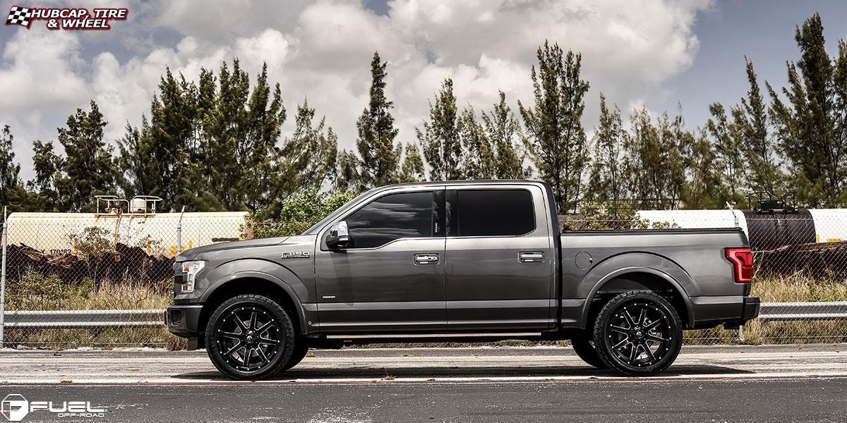 vehicle gallery/ford f 150 fuel maverick d538 22X10  Black & Milled wheels and rims
