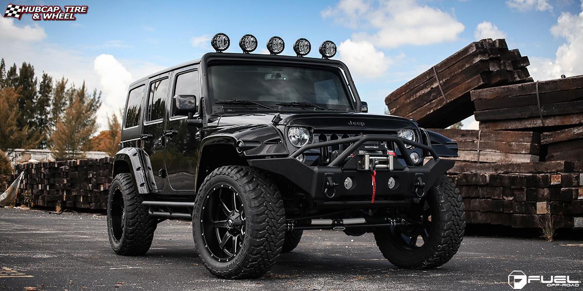 vehicle gallery/jeep wrangler fuel maverick d538 22X10  Black & Milled wheels and rims