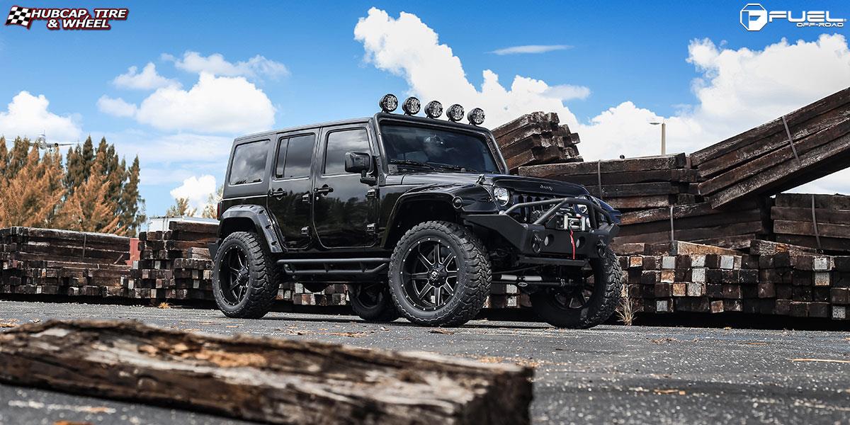 vehicle gallery/jeep wrangler fuel maverick d538 22X10  Black & Milled wheels and rims
