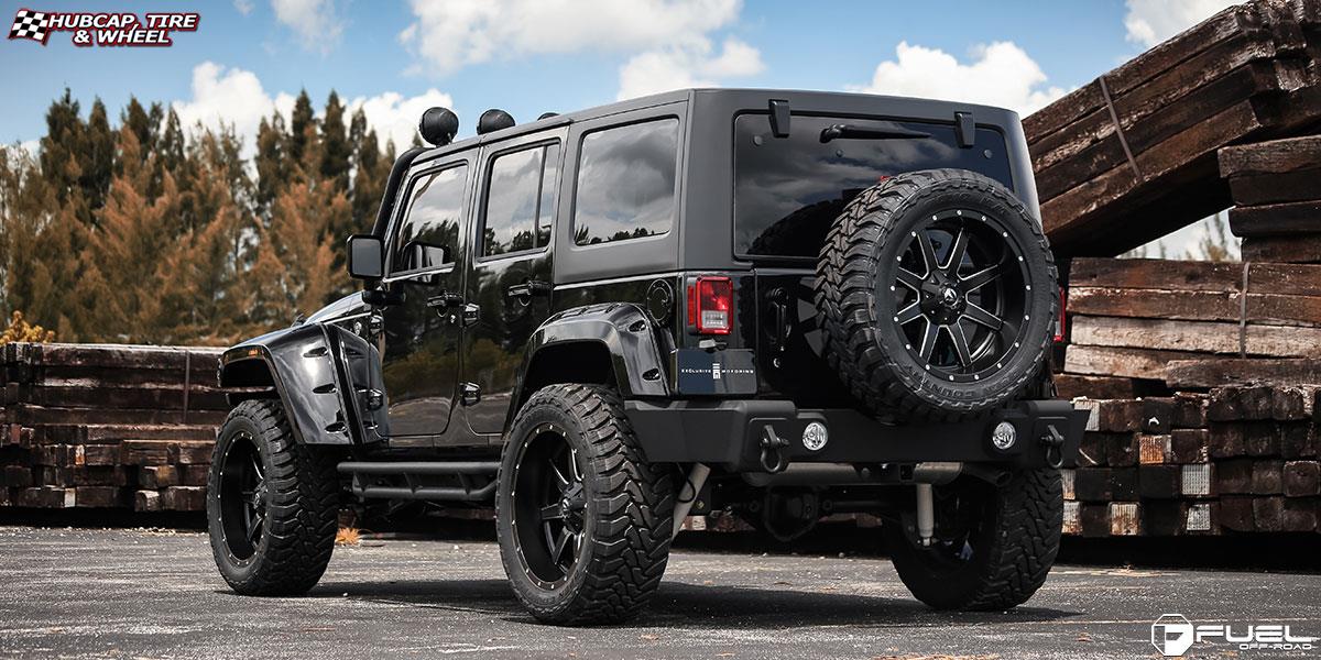 vehicle gallery/jeep wrangler fuel maverick d538 22X10  Black & Milled wheels and rims