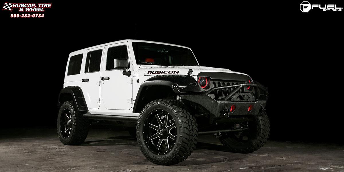 vehicle gallery/jeep wrangler fuel maverick d262 22X10  Black & Milled wheels and rims