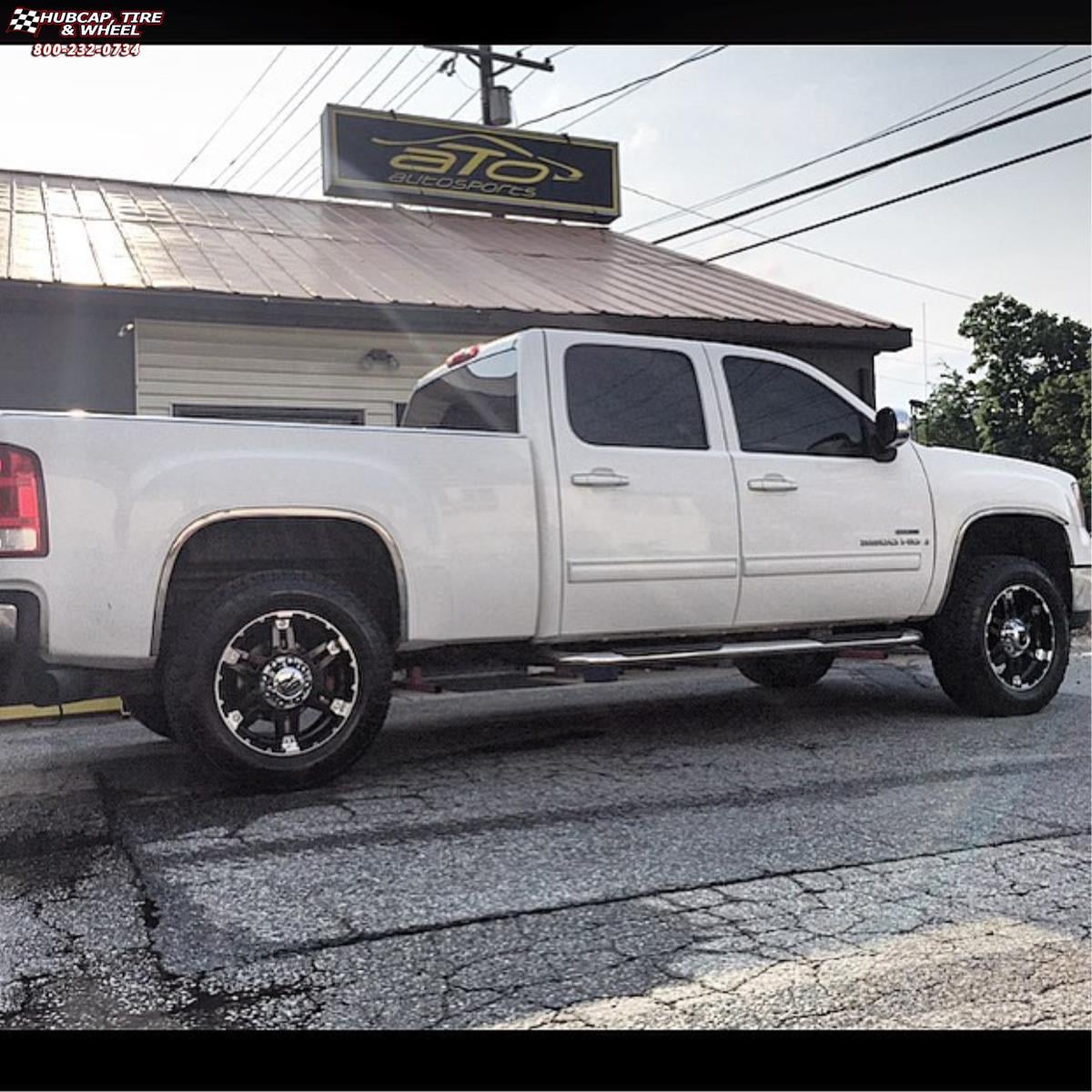 vehicle gallery/gmc sierra 2500 xd series xd797 spy x  Gloss Black Machined wheels and rims