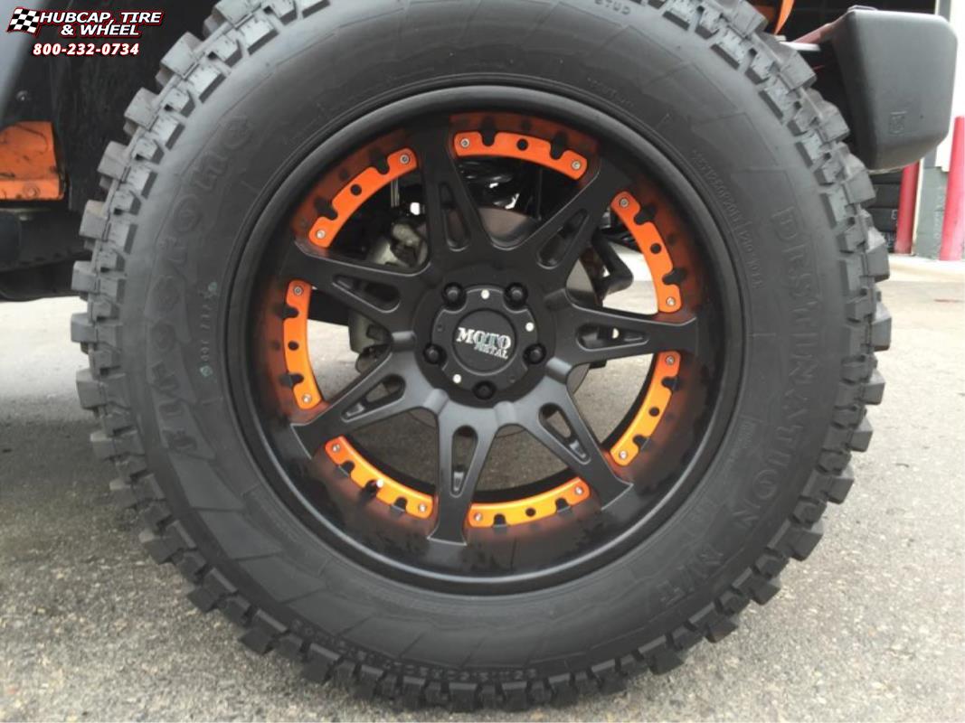 vehicle gallery/jeep wrangler moto metal mo961  Chrome Orange Insert wheels and rims