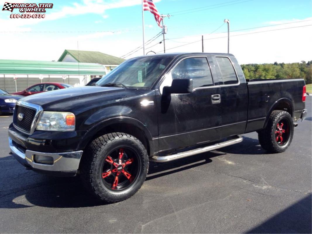 vehicle gallery/ford f150 moto metal mo969  Satin Black Red Accents wheels and rims