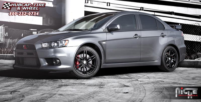 vehicle gallery/mitsubishi lancer evo niche nr6 m105 18x85  Anthracite & Milled Spoke wheels and rims
