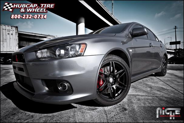 vehicle gallery/mitsubishi lancer evo niche nr6 m105 18x85  Anthracite & Milled Spoke wheels and rims