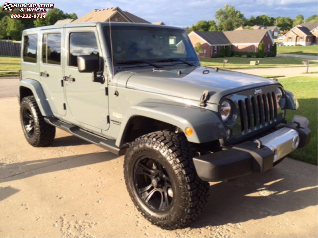 vehicle gallery/2014 jeep wrangler xd series xd801 crank 18x  Matte Black wheels and rims