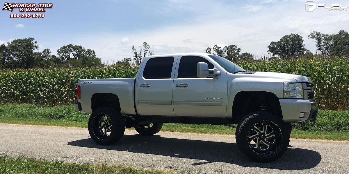 vehicle gallery/chevrolet silverado 2500 hd fuel forged ff12 24X12  Gloss Black | Milled wheels and rims