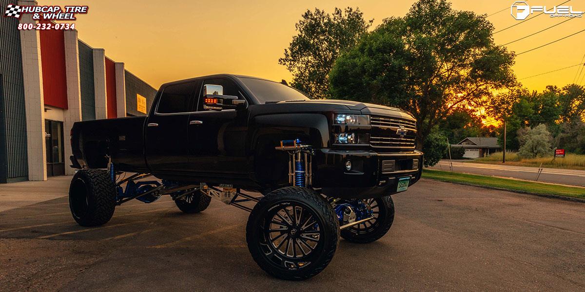 vehicle gallery/chevrolet silverado 2500 hd fuel forged ff16 26X16  Gloss Black w/ Brushed Windows wheels and rims