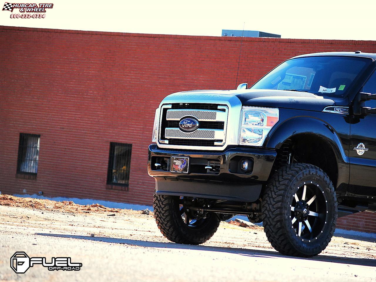 vehicle gallery/ford f 250 fuel maverick d537 0X0  Matte Black & Machined Face wheels and rims