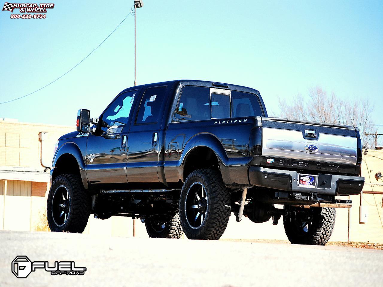 vehicle gallery/ford f 250 fuel maverick d537 0X0  Matte Black & Machined Face wheels and rims