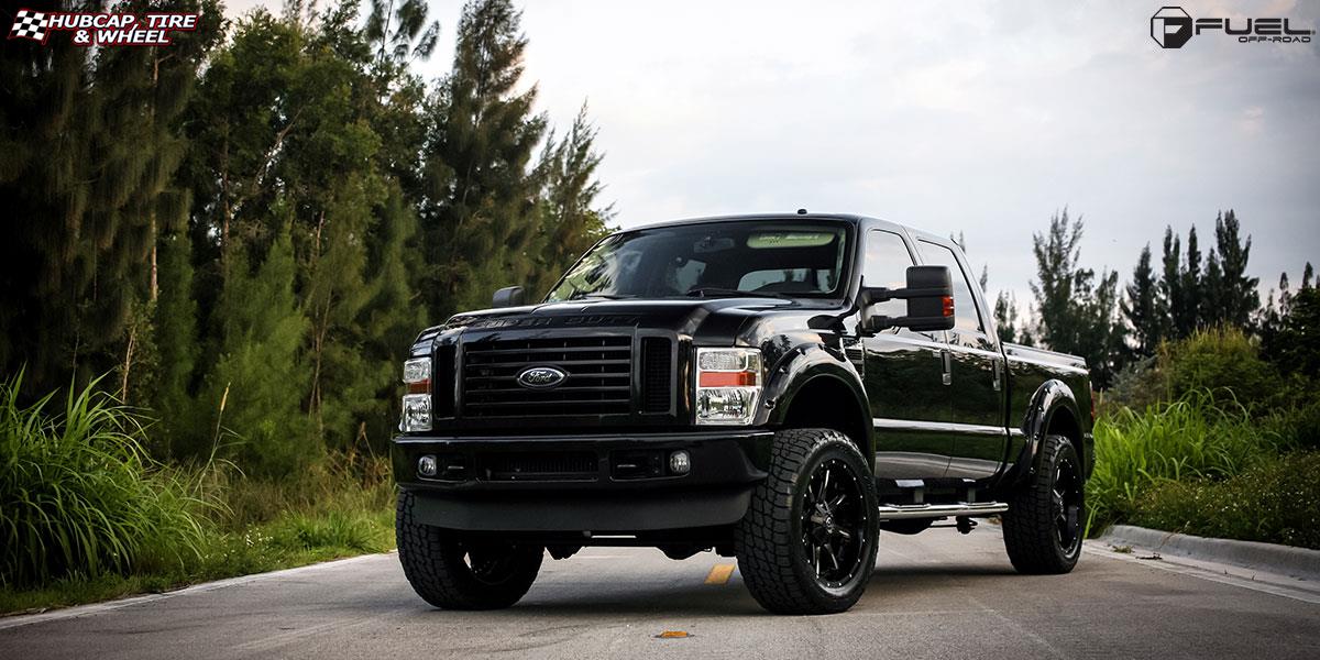 vehicle gallery/ford f 250 super duty fuel nutz d251 22X10  Matte Black & Milled wheels and rims
