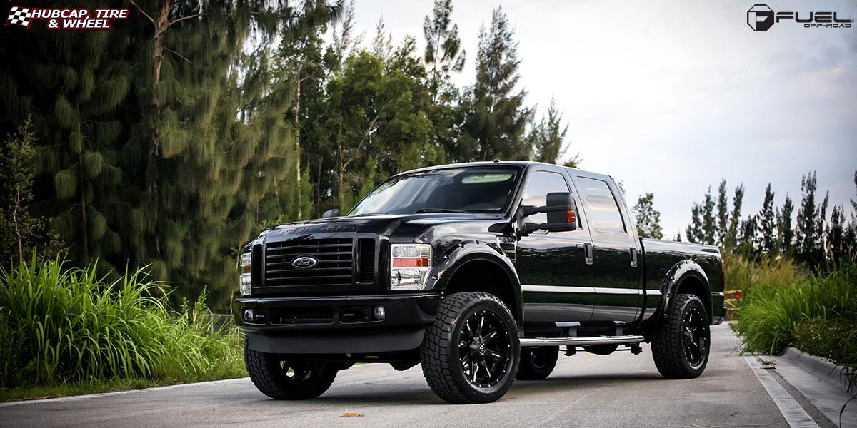 vehicle gallery/ford f 250 super duty fuel nutz d251 22X10  Matte Black & Milled wheels and rims