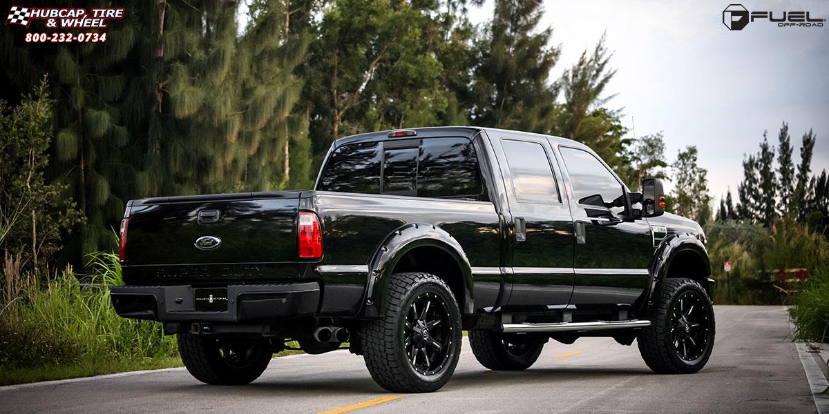 vehicle gallery/ford f 250 super duty fuel nutz d251 22X10  Matte Black & Milled wheels and rims