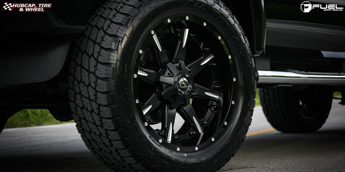 vehicle gallery/ford f 250 super duty fuel nutz d251 22X10  Matte Black & Milled wheels and rims