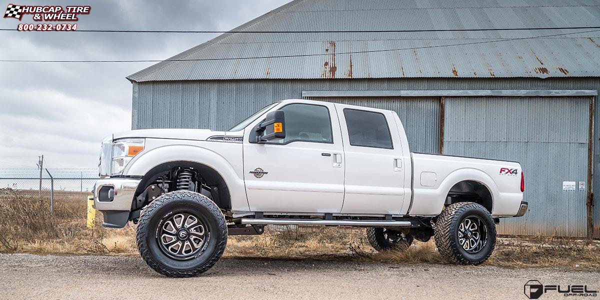 vehicle gallery/ford f 250 super duty fuel flow d587 20X10  Black & Milled wheels and rims