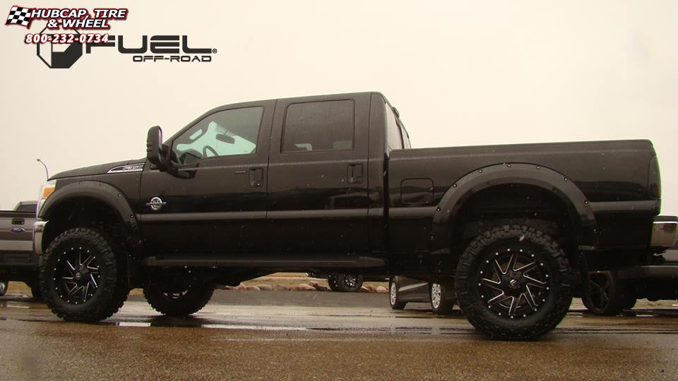vehicle gallery/ford f 350 fuel renegade d265 20X10  Black & milled center, gloss black outer wheels and rims