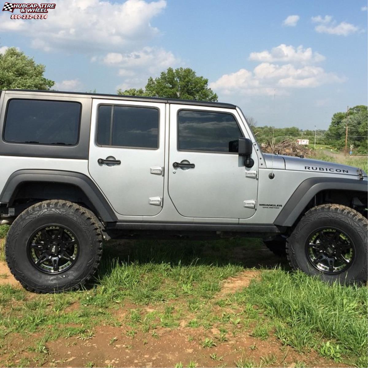 vehicle gallery/jeep wrangler moto metal mo961  Satin Black Silver Insert wheels and rims
