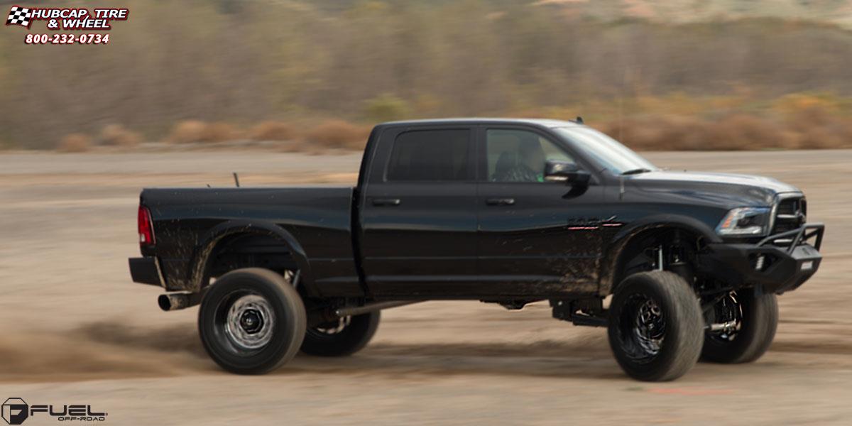 vehicle gallery/dodge ram 2500 fuel forged ff23 22X12  Gloss Black & Milled wheels and rims